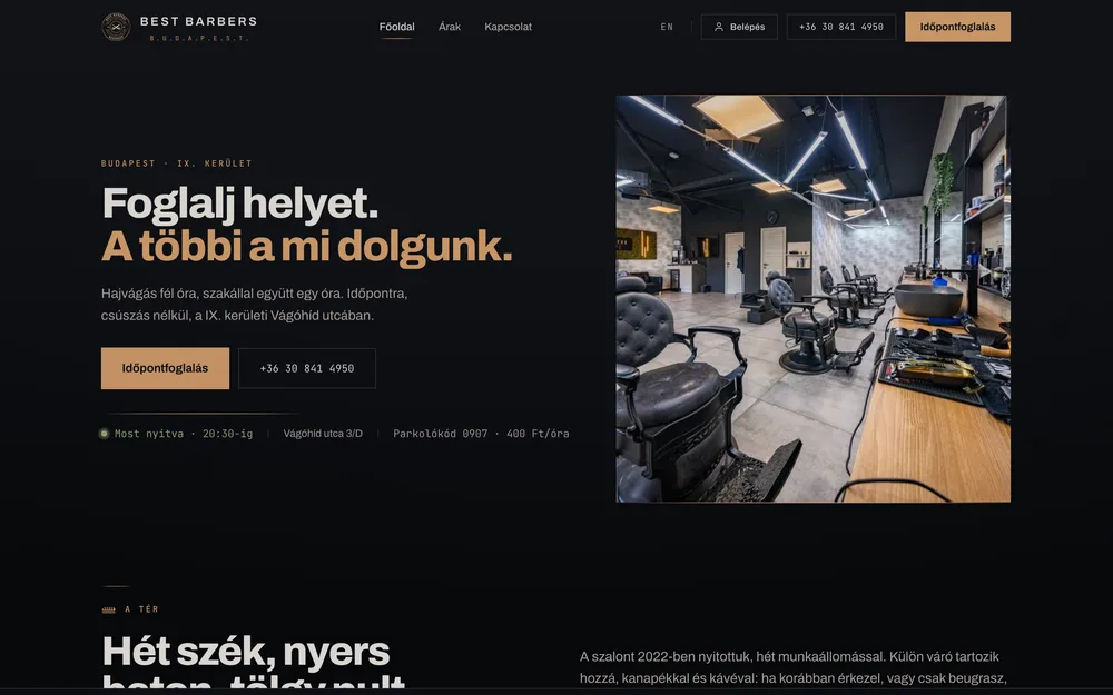 Best Barbers Budapest — barbershop saját online foglalási rendszerrel